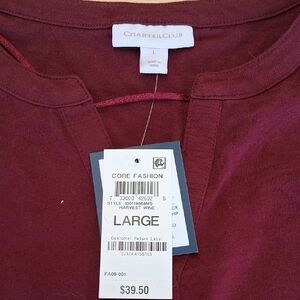 Charter Club Men's Burgundy Shirt
